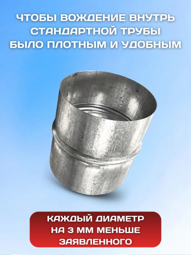 Ниппель соединитель для круглых воздуховодов оцинкованный D125